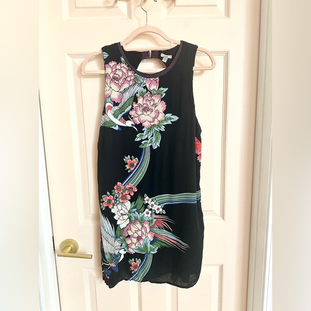 Black ecote floral mini dress